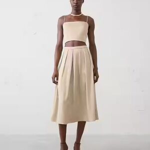 Banana Republic Factory Cream Midi Skirt